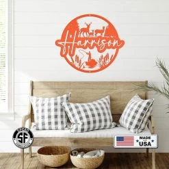 Speed Fabrication Custom Deer And Hunting Scene Sign- Personalized Sign Hunting & Fishing Metal Signs