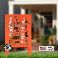 Speed Fabrication Halloween Metal Signs Cute Halloween Saying Metal Yard Stake - Halloween Decor