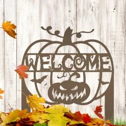 Speed Fabrication Jack O Lantern Metal Yard Stake - Halloween Decor Halloween Metal Signs