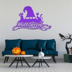 Speed Fabrication Halloween Metal Signs Metal Halloween Wall Decor - Witch's Hat Halloween Sign