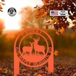 Speed Fabrication Custom Address Deer Yard Stake