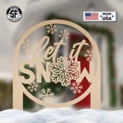 Speed Fabrication Christmas Metal Signs Let It Snow Metal Yard Stake - Outdoor Winter Decor