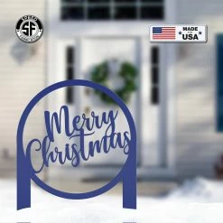 Speed Fabrication Christmas Metal Signs Merry Christmas Metal Yard Stake - Outdoor Christmas Decor