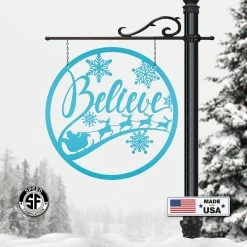 Speed Fabrication Believe Christmas Metal Sign - Holiday Sign Christmas Metal Signs