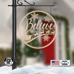 Speed Fabrication Believe Christmas Metal Sign - Holiday Sign Christmas Metal Signs