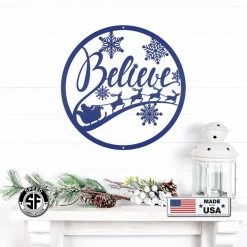 Speed Fabrication Believe Christmas Metal Sign - Holiday Sign Christmas Metal Signs