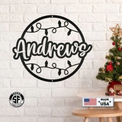 Speed Fabrication Custom Last Name Christmas Sign