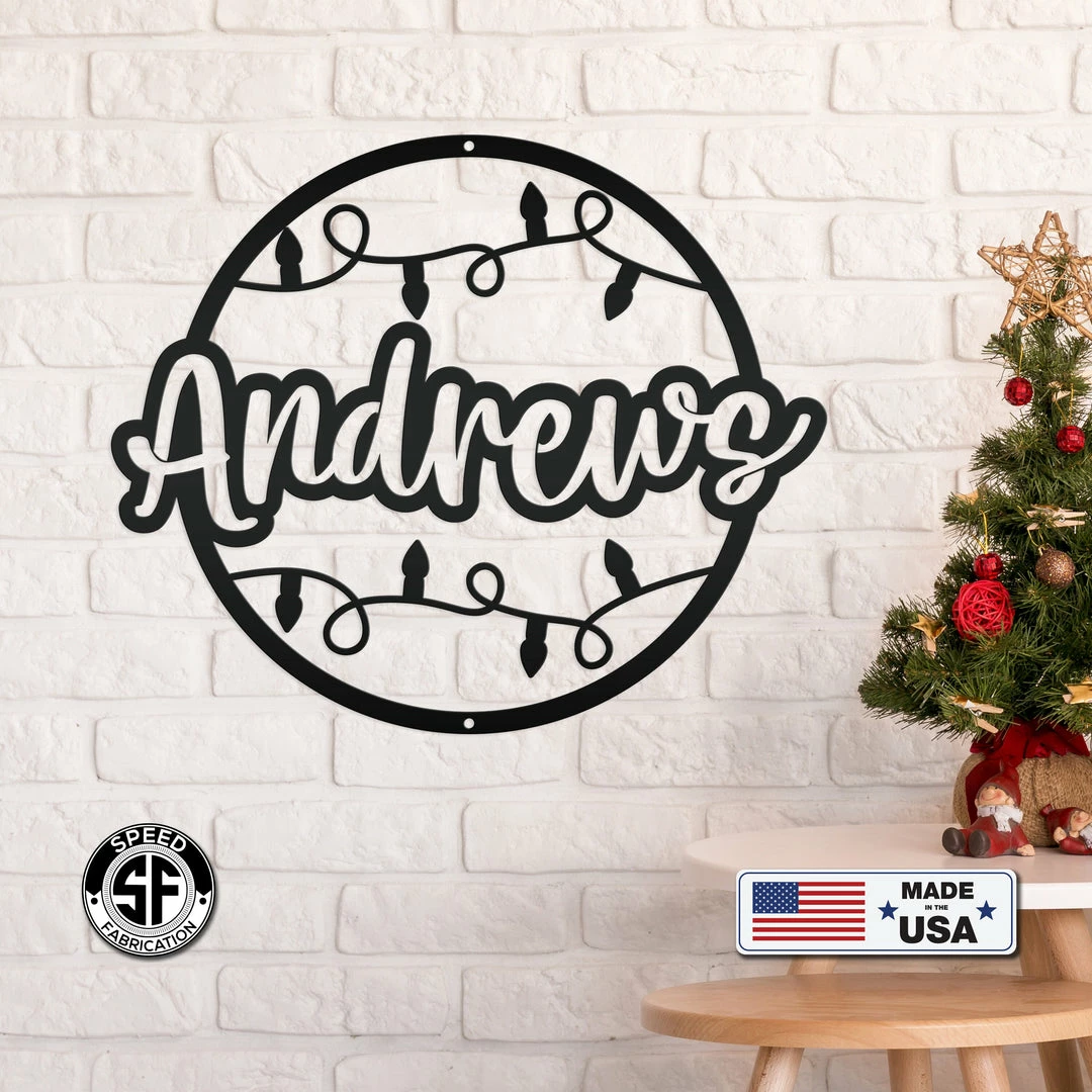 Speed Fabrication Custom Last Name Christmas Sign