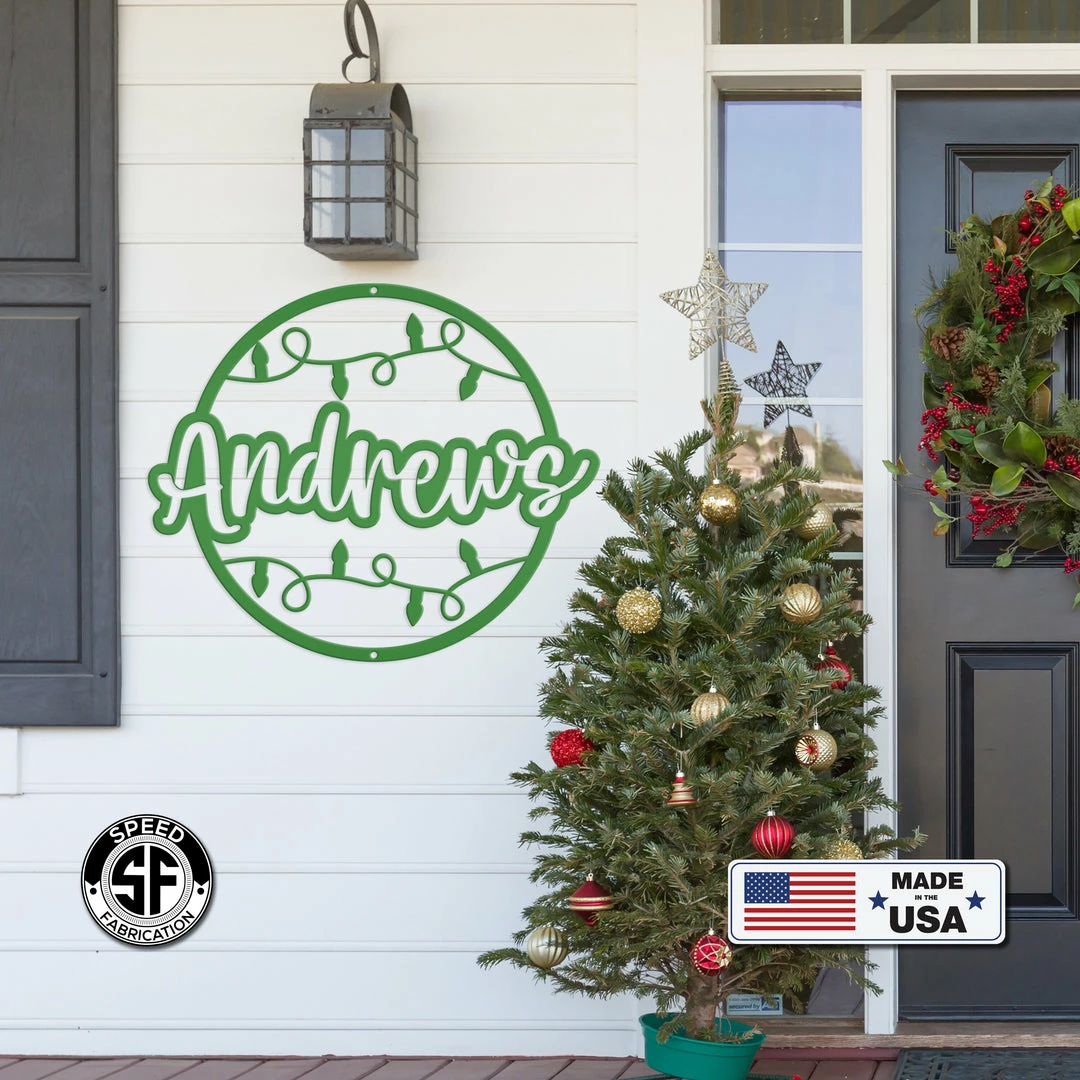 Speed Fabrication Custom Last Name Christmas Sign