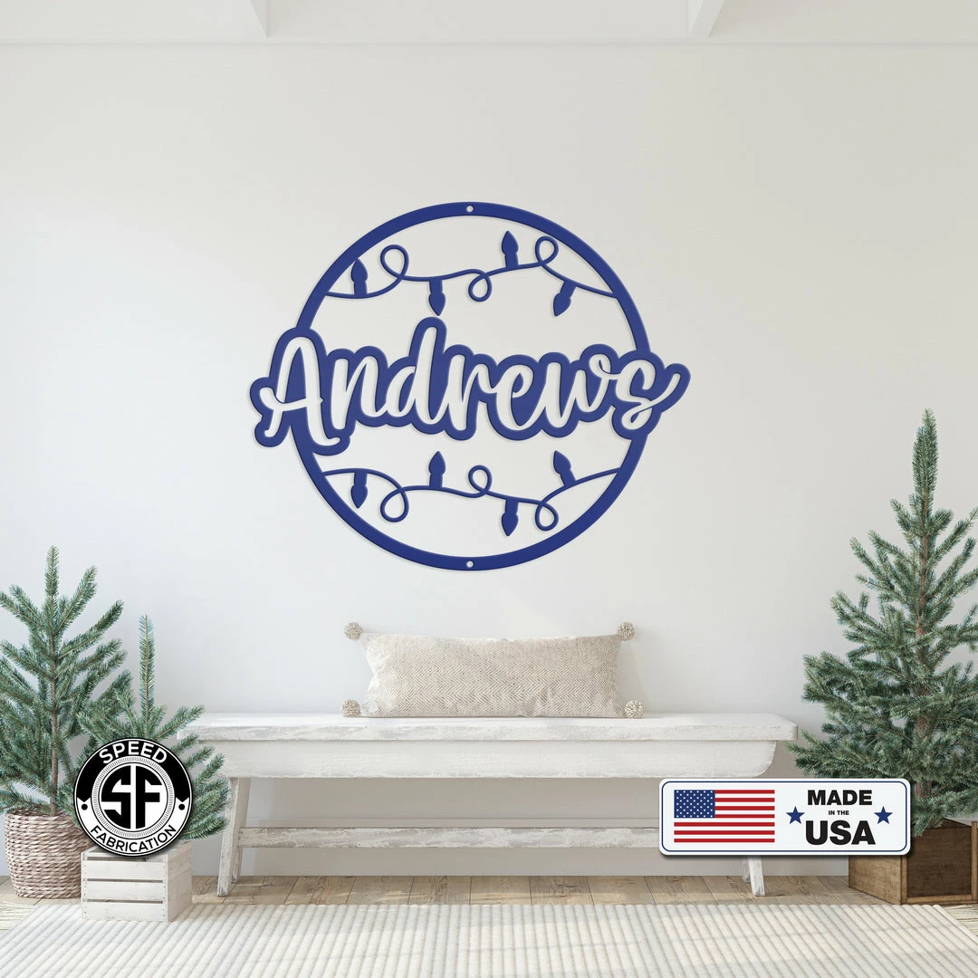 Speed Fabrication Custom Last Name Christmas Sign