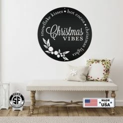 Speed Fabrication Christmas Vibes Metal Sign - Holiday Sign Christmas Metal Signs
