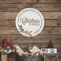 Speed Fabrication Christmas Vibes Metal Sign - Holiday Sign Christmas Metal Signs