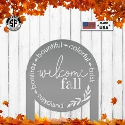 Speed Fabrication Welcome Fall Metal Yard Stake - Autumn Decor Fall/Autumn Metal Signs