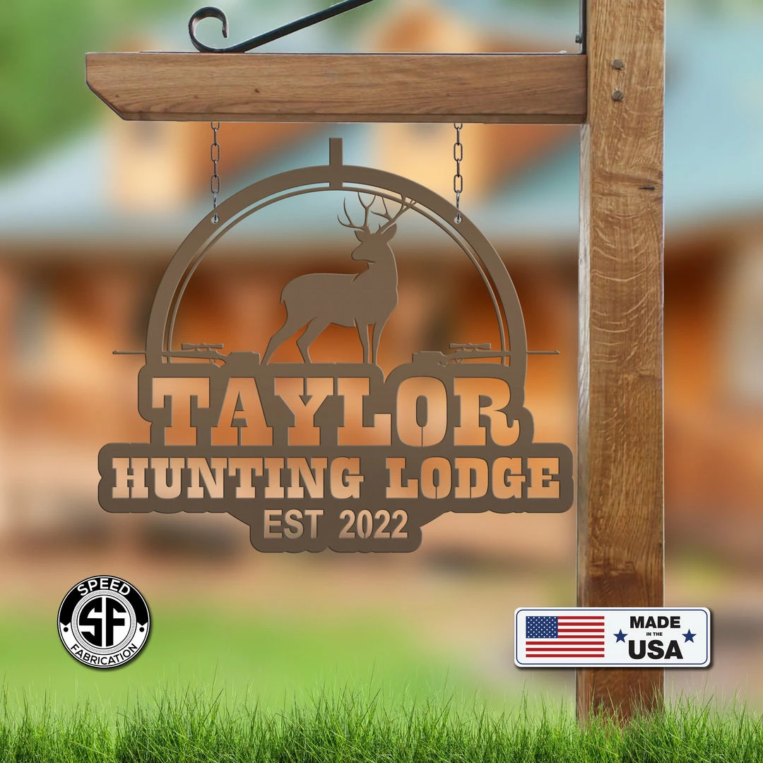 Speed Fabrication Custom Deer Hunting Metal Sign - Personalized Hunting & Fishing Metal Signs