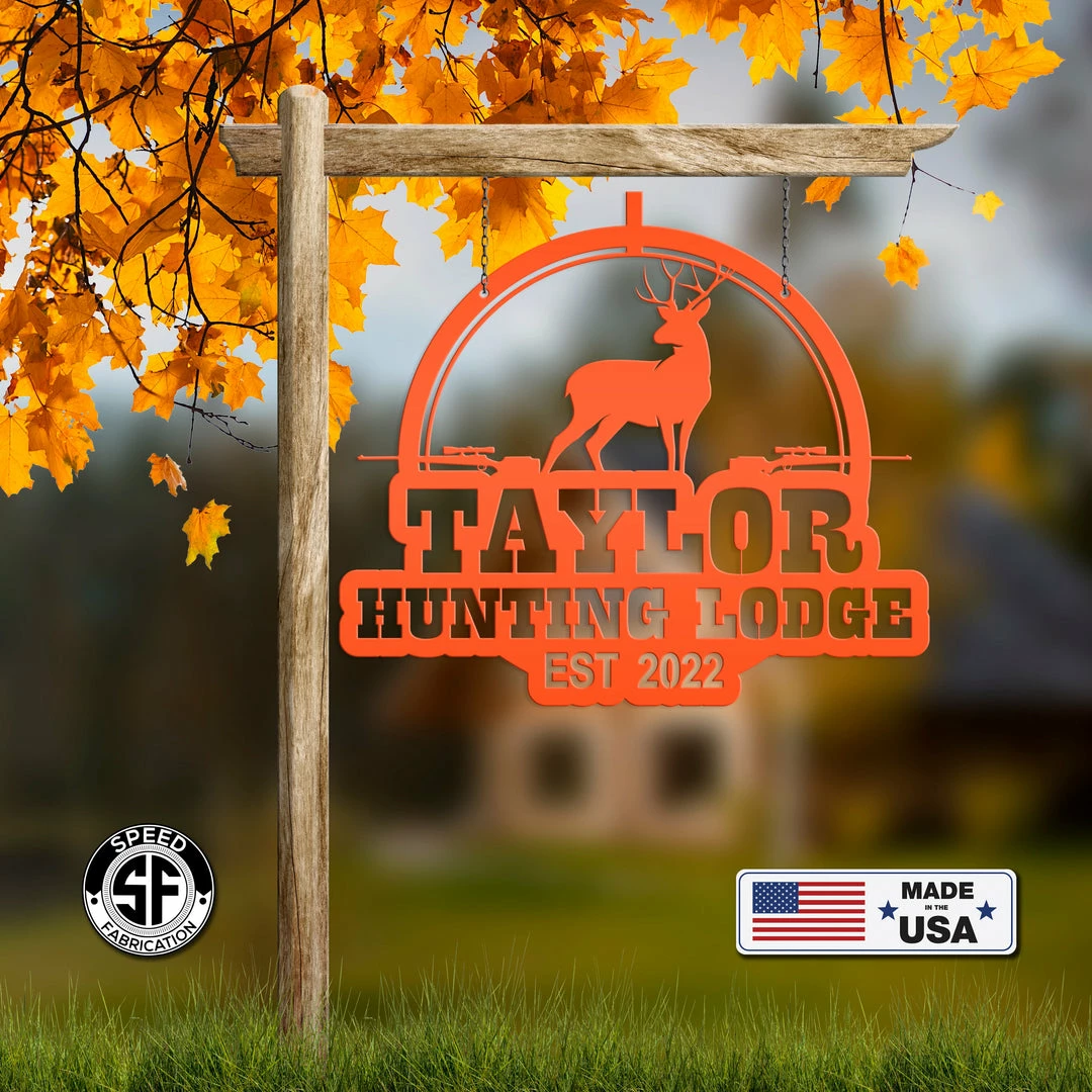 Speed Fabrication Custom Deer Hunting Metal Sign - Personalized Hunting & Fishing Metal Signs