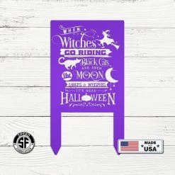 Speed Fabrication Halloween Metal Signs Cute Halloween Saying Metal Yard Stake - Halloween Decor