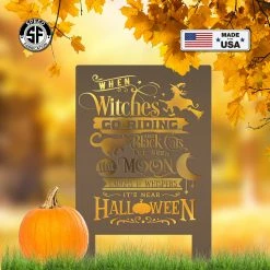 Speed Fabrication Halloween Metal Signs Cute Halloween Saying Metal Yard Stake - Halloween Decor