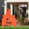 Speed Fabrication Pumpkin With Witch Hat Metal Yard Stake - Halloween Decor