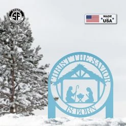 Speed Fabrication Christ The Savior Is Born Metal Yard Stake - Christmas Decor - Christmas Metal Signs