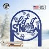 Speed Fabrication Christmas Metal Signs Let It Snow Metal Yard Stake - Outdoor Winter Decor