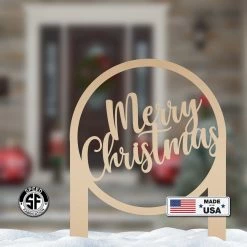 Speed Fabrication Christmas Metal Signs Merry Christmas Metal Yard Stake - Outdoor Christmas Decor
