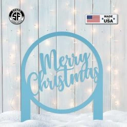 Speed Fabrication Christmas Metal Signs Merry Christmas Metal Yard Stake - Outdoor Christmas Decor