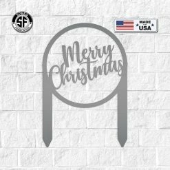 Speed Fabrication Christmas Metal Signs Merry Christmas Metal Yard Stake - Outdoor Christmas Decor