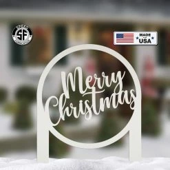 Speed Fabrication Christmas Metal Signs Merry Christmas Metal Yard Stake - Outdoor Christmas Decor