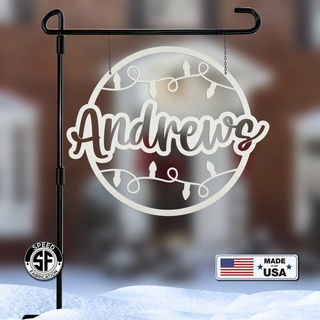 Speed Fabrication Custom Last Name Christmas Sign