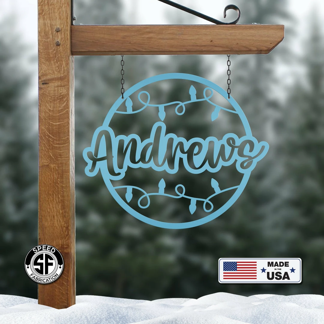 Speed Fabrication Custom Last Name Christmas Sign