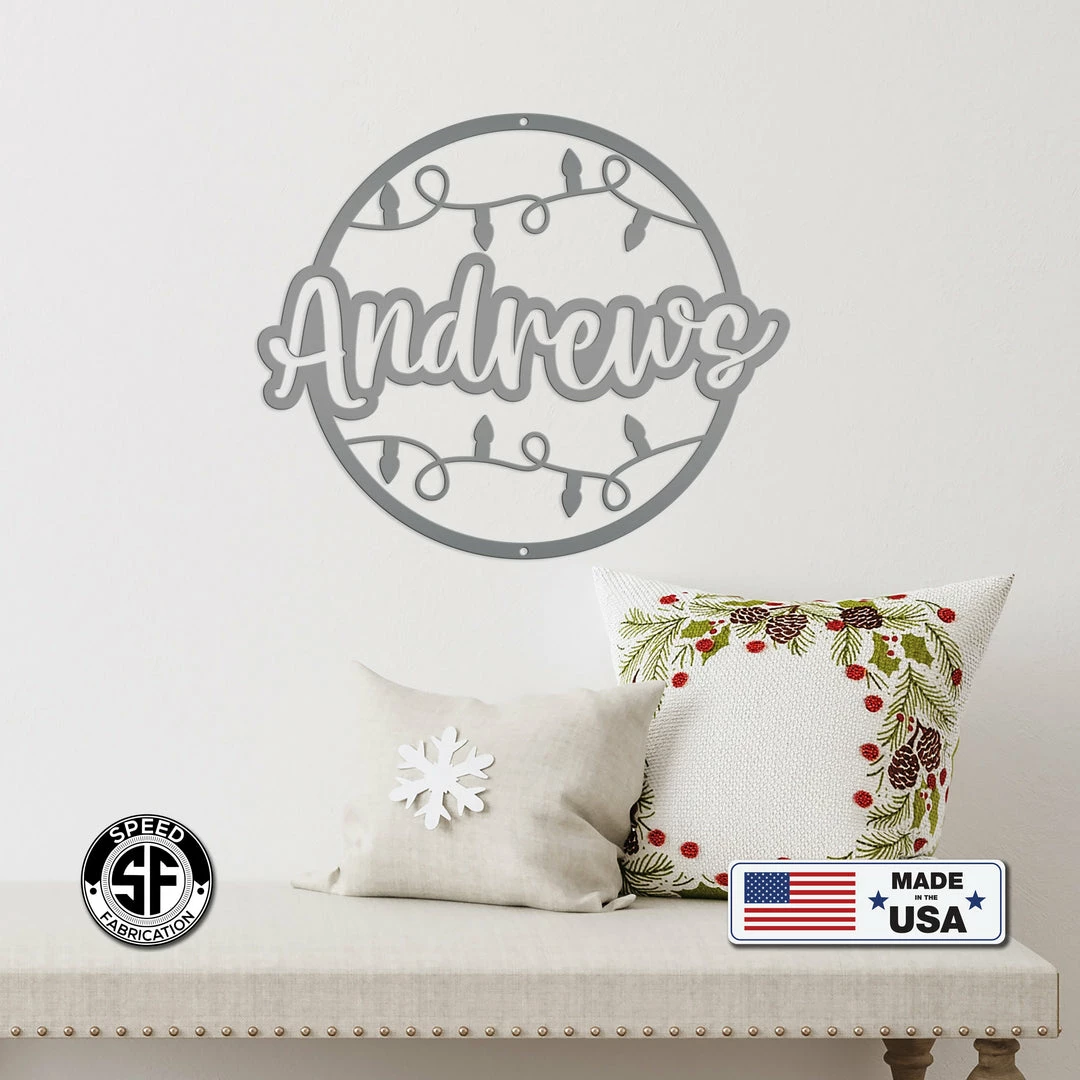 Speed Fabrication Custom Last Name Christmas Sign