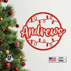 Speed Fabrication Custom Last Name Christmas Sign