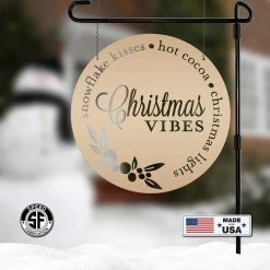 Speed Fabrication Christmas Vibes Metal Sign - Holiday Sign Christmas Metal Signs