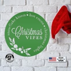 Speed Fabrication Christmas Vibes Metal Sign - Holiday Sign Christmas Metal Signs
