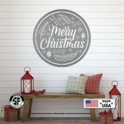 Speed Fabrication Decorative Merry Christmas Sign, Metal Christmas Decor