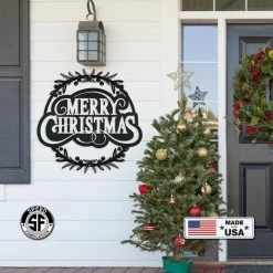 Speed Fabrication Metal Christmas Wreath Sign, Holiday Decor, Indoor, Outdoor