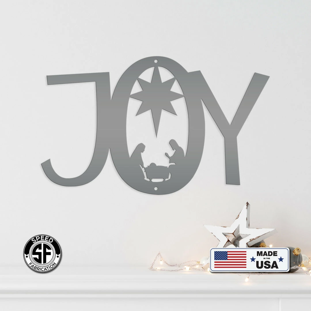 Speed Fabrication Christmas Metal Signs Joy Nativity Christmas Metal Sign