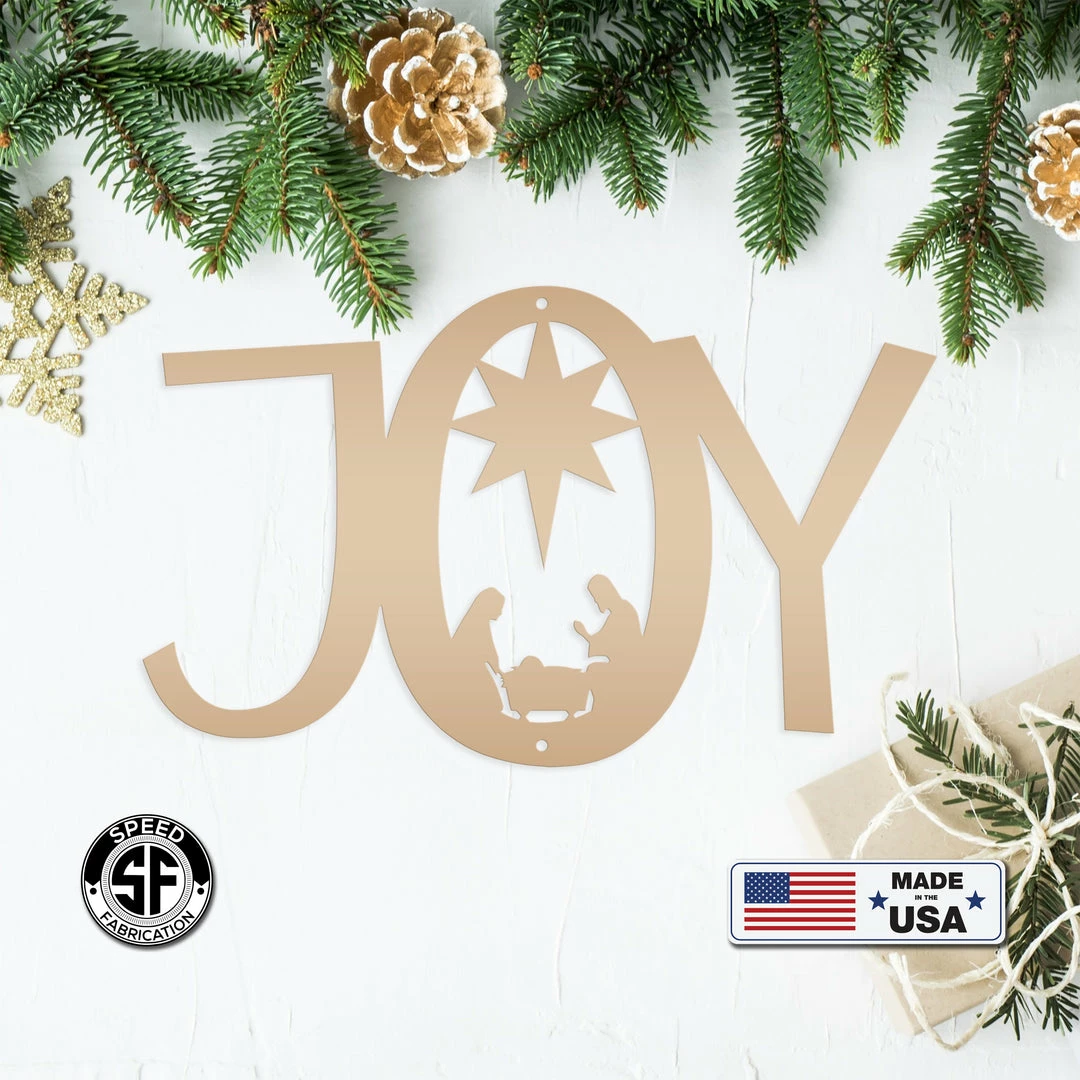 Speed Fabrication Christmas Metal Signs Joy Nativity Christmas Metal Sign