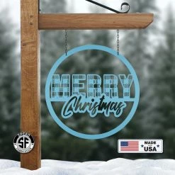 Speed Fabrication Christmas Metal Signs Plaid Merry Christmas Metal Sign - Holiday Sign