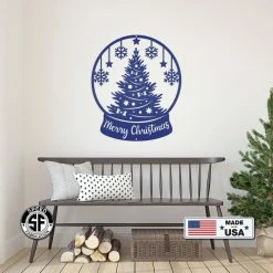 Speed Fabrication Christmas Metal Signs Christmas Globe Sign, Metal Holiday Sign
