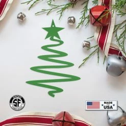 Speed Fabrication Metal Minimalist Tree Ornament, Holiday Decor, Simple Tree Ornament