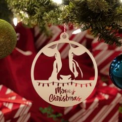 Speed Fabrication Metal Mooey Christmas Ornament, Farm Ornament, Holiday Decor