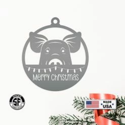 Speed Fabrication Pig Metal Ornament, Farm Ornament