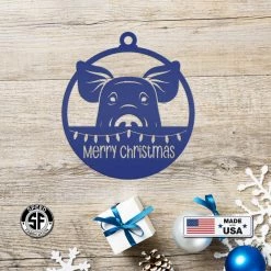 Speed Fabrication Pig Metal Ornament, Farm Ornament