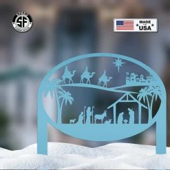 Speed Fabrication Christmas Nativity Metal Yard Stake , Christian Yard Decor, Holiday Decor