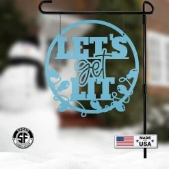 Speed Fabrication Let's Get Lit Metal Christmas Sign - Holiday Sign Christmas Metal Signs