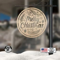 Speed Fabrication Decorative Merry Christmas Sign, Metal Christmas Decor