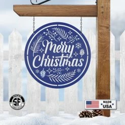 Speed Fabrication Decorative Merry Christmas Sign, Metal Christmas Decor