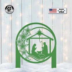 Speed Fabrication Christmas Metal Signs Outdoor Star Nativity Metal Yard Stake , Christmas Decor, Christian Decor