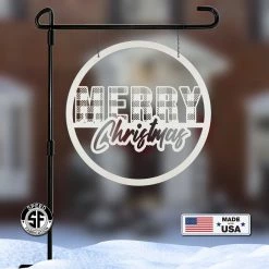 Speed Fabrication Christmas Metal Signs Plaid Merry Christmas Metal Sign - Holiday Sign
